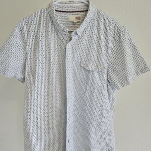 1901 White and Blue Striped Casual Shirt
